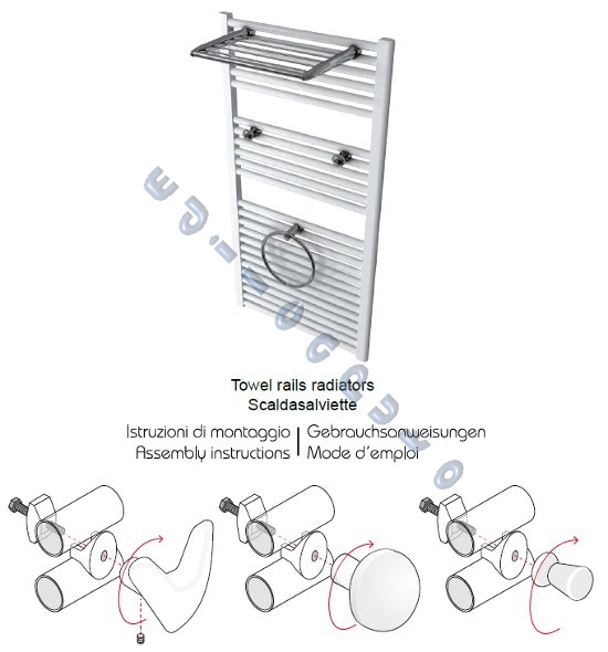 Porta rotolo Handy pap universale per termoarredo e scaldasalviette bianco