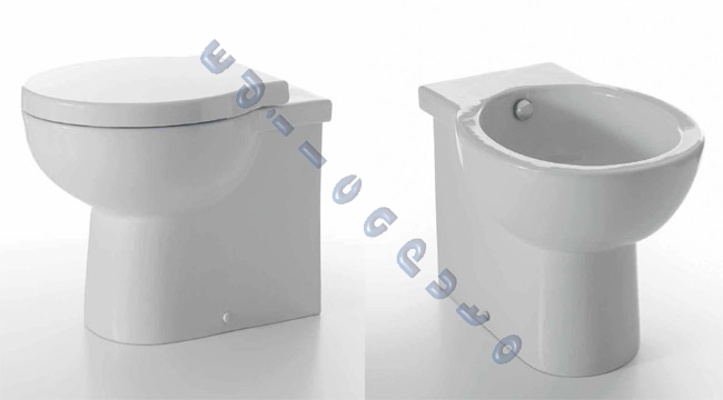 Ceramica Cielo Serie Easy.Sanitari Bagno Pavimento Easy Round Vaso Bidet E Sedile Termoindurente Bianco Ebay